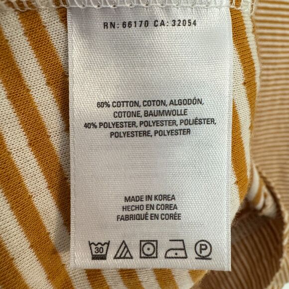 Maeve by Anthropologie Size SMALL Tai Cowl Neck Pullover Sweater Yellow Striped - Picture 9 of 10